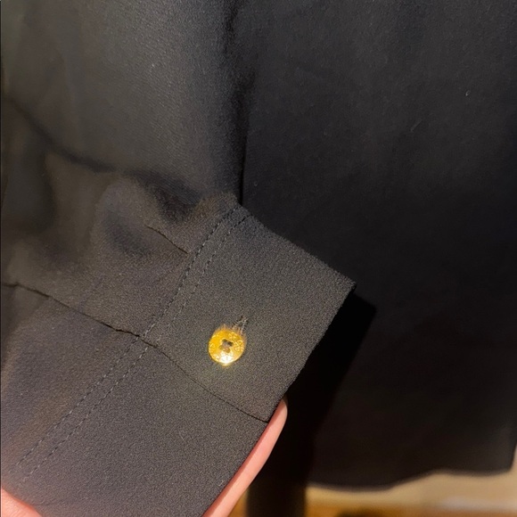 Black Popover Airy Tunic Sheer Lined Blouse - Picture 7 of 8